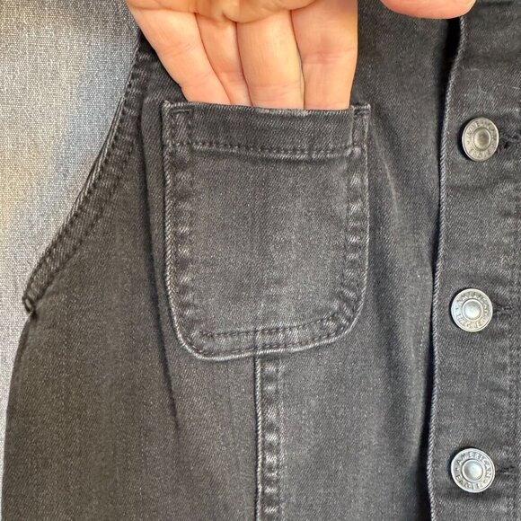 AE Ne(x)t Level Stretch Black Denim Flare Leg Overall Jeans Size 6 Long - Picture 7 of 17